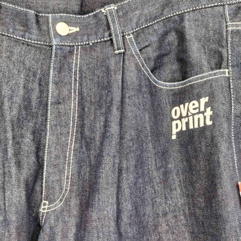 オーバープリント OVER PRINT Patch Denim pants メンズ  LL